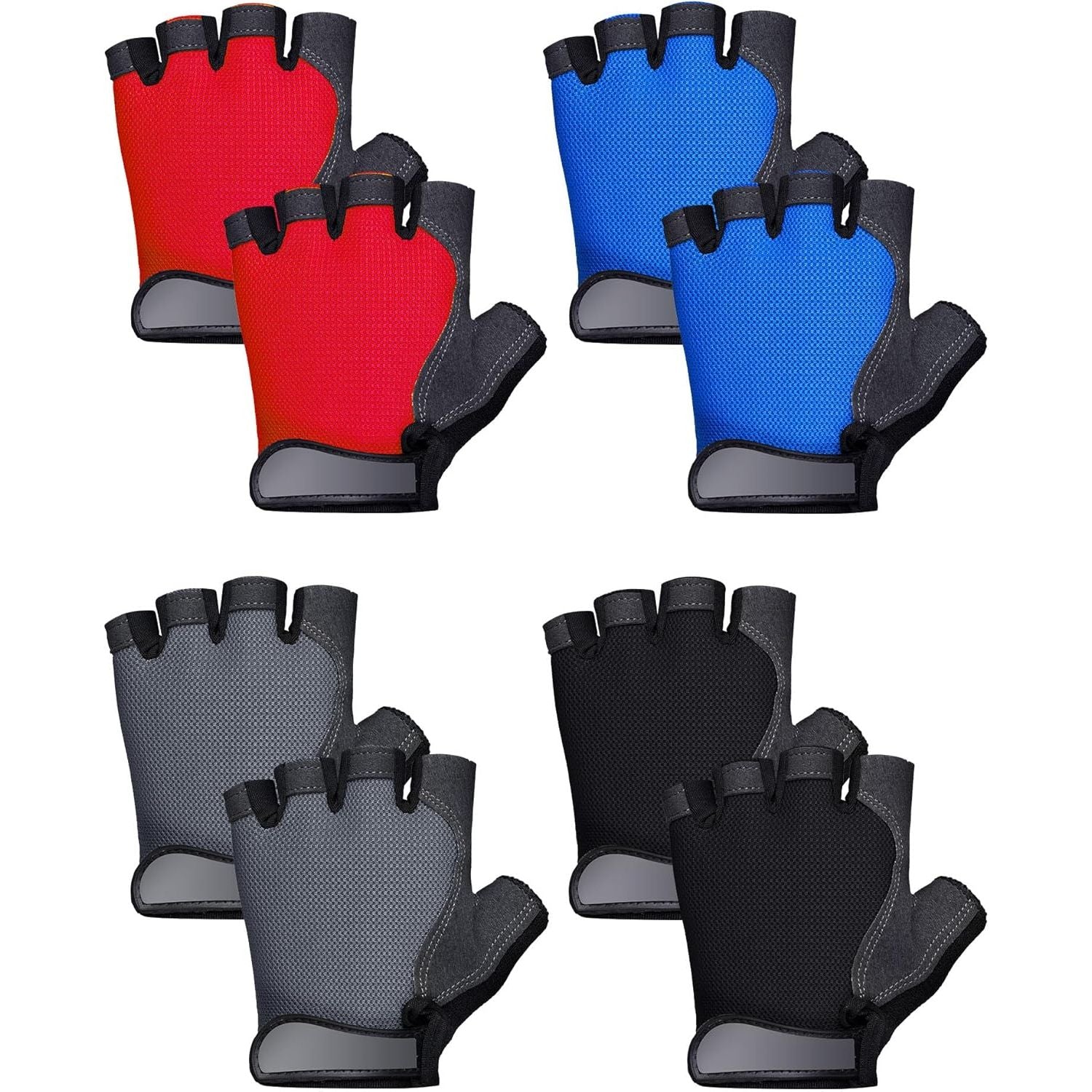 Buy now SATINIOR 4 Pairs Fingerless Gloves Half-finger Cycling Sport Gloves for Outdoor Sports Biking Riding X-Large at indiglob india