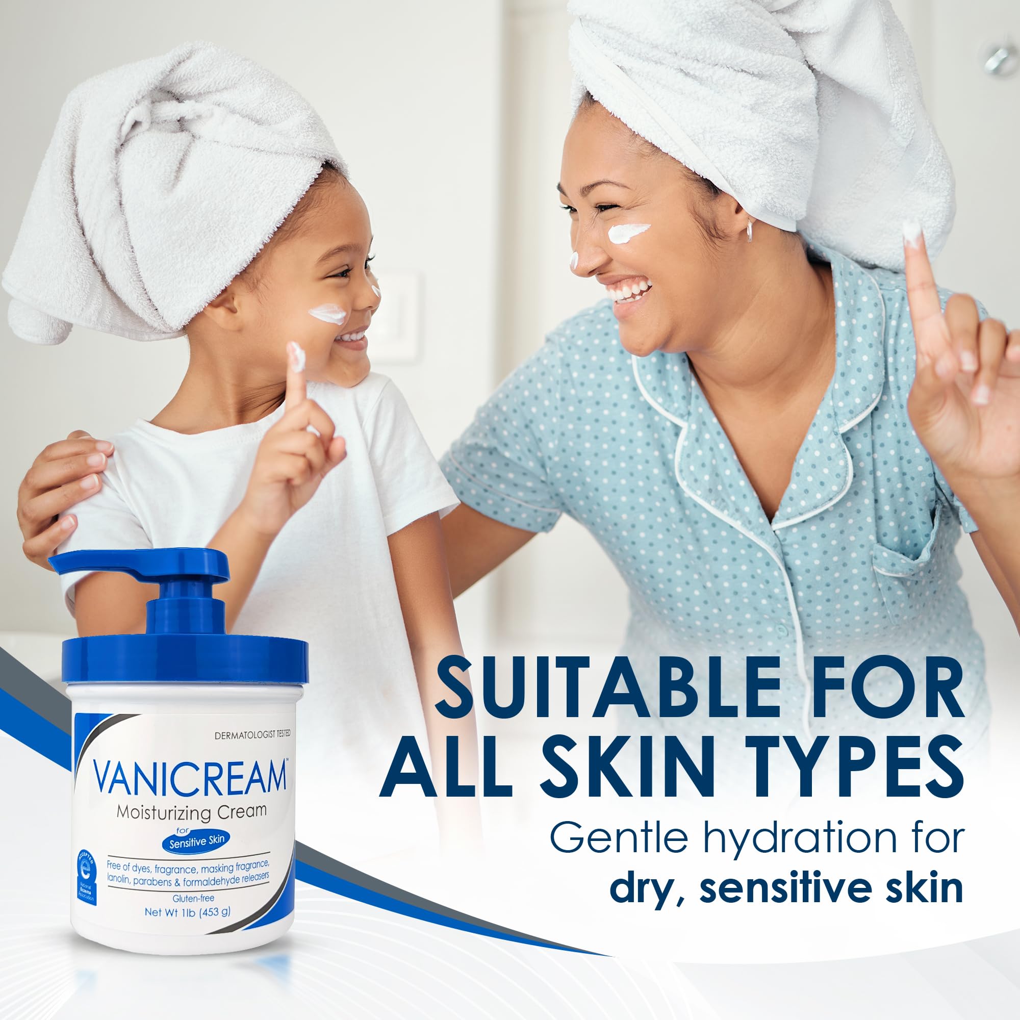 Vanicream Moisturizing Cream with Pump Dispenser, 16 Oz, Formulated without Common Irritants for Sensitive Skin, Body & Face Moisturizer, Restores Moisture & Soothes Irritated, Itchy Areas