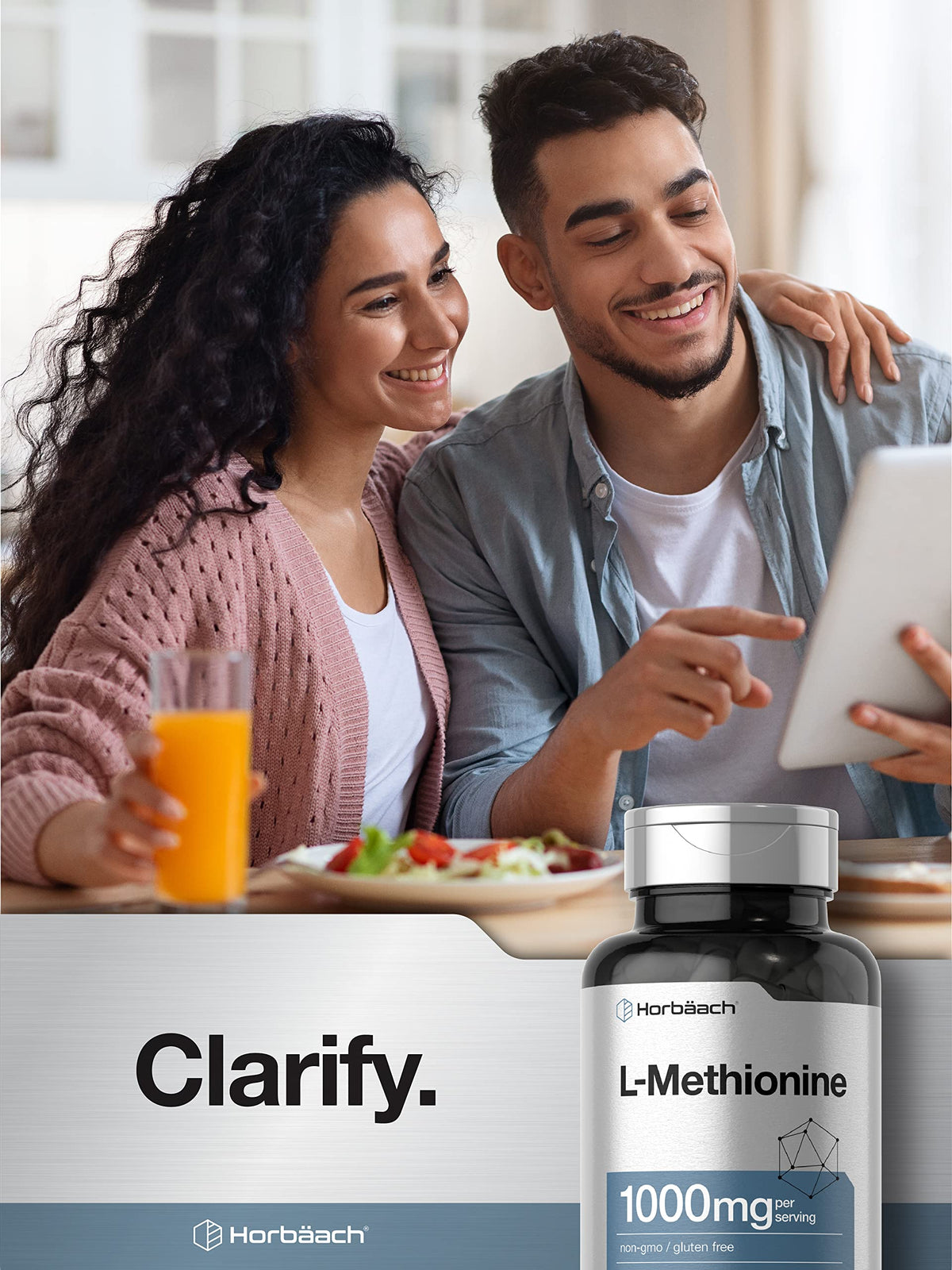 Horbäach L-Methionine 1000mg | 100 Capsules | Free Form Supplement