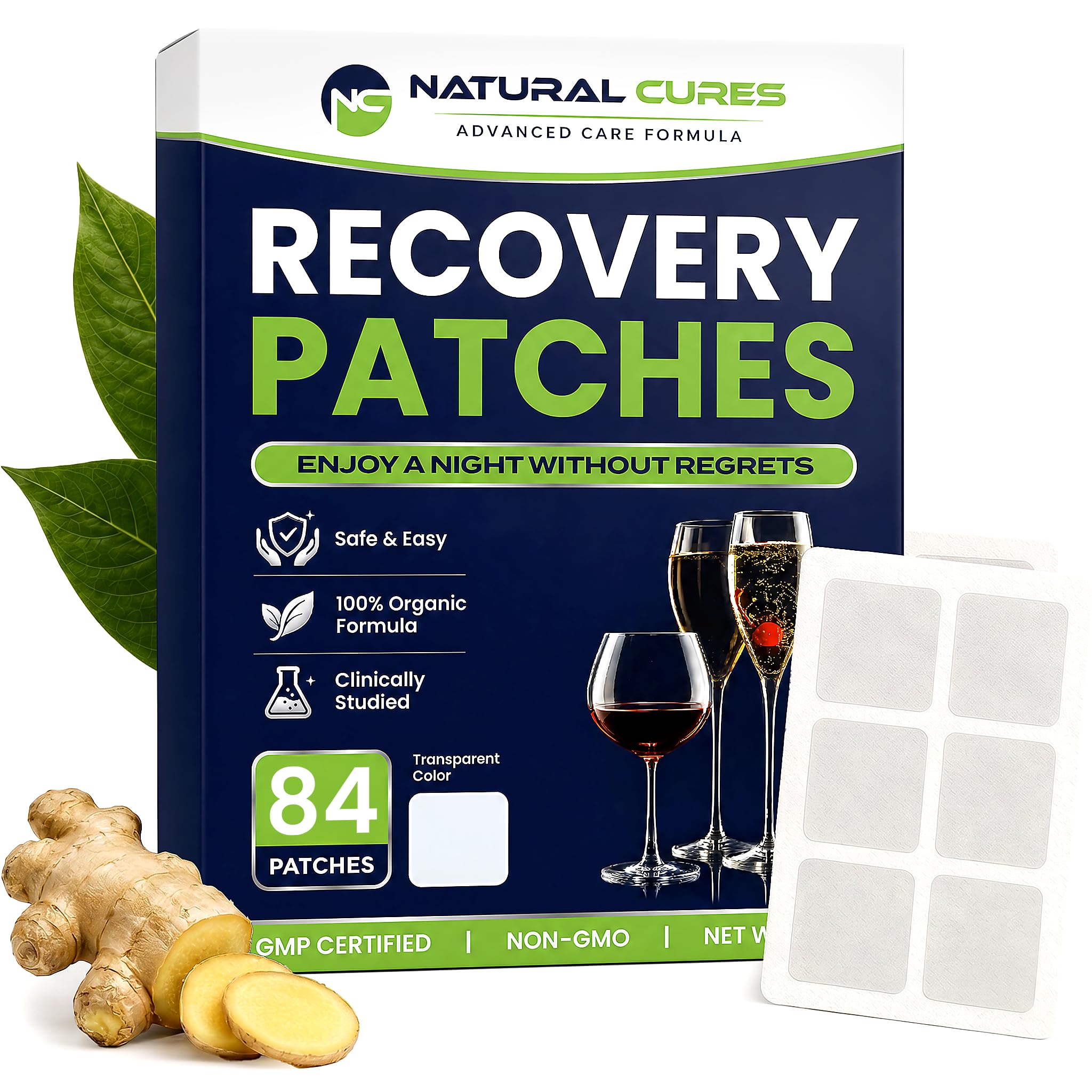 Recovery Patches 42 Pack - Wake Up Refreshed and Energized with Skin-Friendly Patch - Strong Adhesive for Secure Fit - Natural Ingredients for Quick Recovery