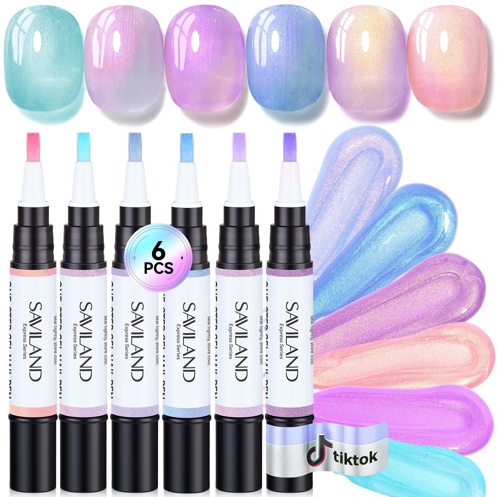 Get the SAVILAND One-Step Gel Nail Polish Pens set with 6 beautiful shades. Available online for fast delivery!