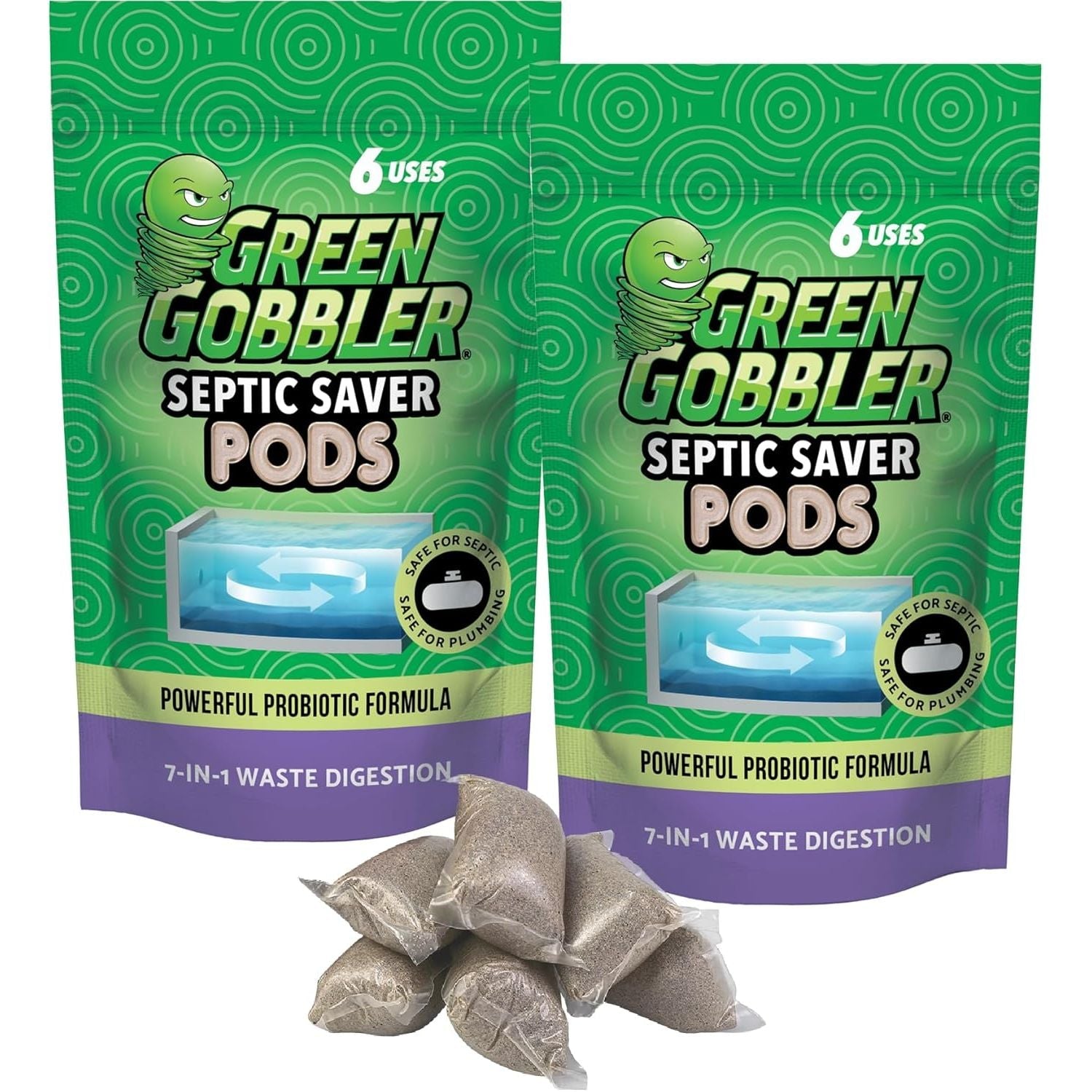 Buy now Green Gobbler Septic Tank Enzyme Treatment Packets, 6 Month Supply - Powerful & Natural Bacteria to Prevent Costly Septic Issues, Back-Ups 12 Count (Pack of 1) at indiglob india