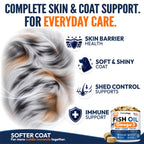 Omega 3 for Dogs - 250 Fish Oil Chews for Dog Shedding & Allergy Relief