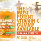 Vitamin C 1000mg Gummies – Chewable Multivitamin for Adults & Kids | Maximum Strength Immune Support with Vitamins A & E, Zinc, Magnesium & More – Natural Orange Flavor – Gluten Free, Non-GMO