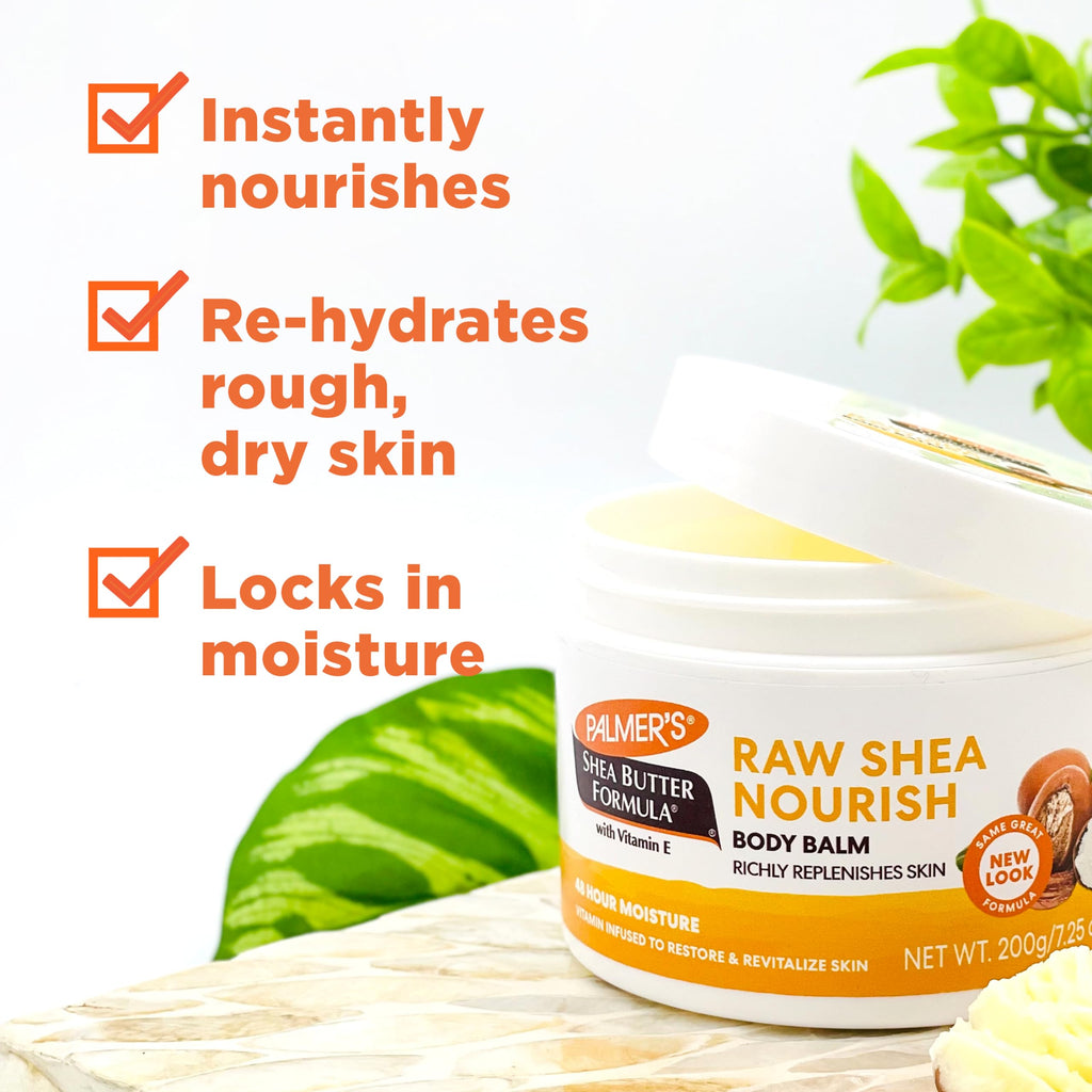 Palmer's Shea Butter Formula Raw African Shea Butter Balm, Nourishing Body Moisturizer for Rough, Dry Skin, 7.25 Ounces (Pack of 6)