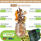 Herbpy 7in1 Clove Supplement 500mg, Support Digestion, Immune, Heart Health