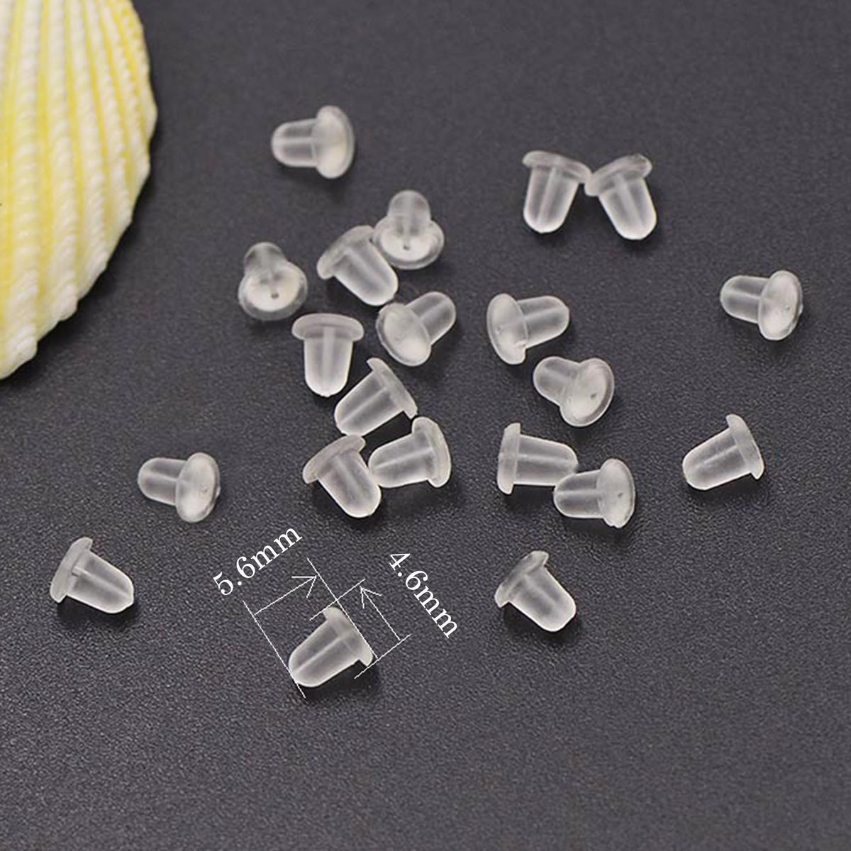 Silicone Earring Backs, 200 Pieces Clear Hypoallergenic Stoppers for Stud, Post, Hoop, Fishhook Earrings