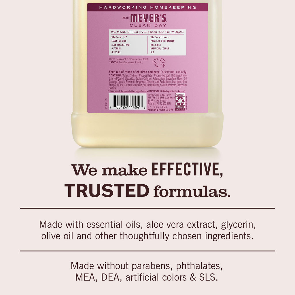 MRS. MEYER'S CLEAN DAY Liquid Hand Soap Refill, Peony Scent, 33 fl oz | Moisturizing Liquid Hand Soap, Softens and Cleans Hands, Cruelty Free, Made with Essential Oils, Olive Oil, and Aloe Vera