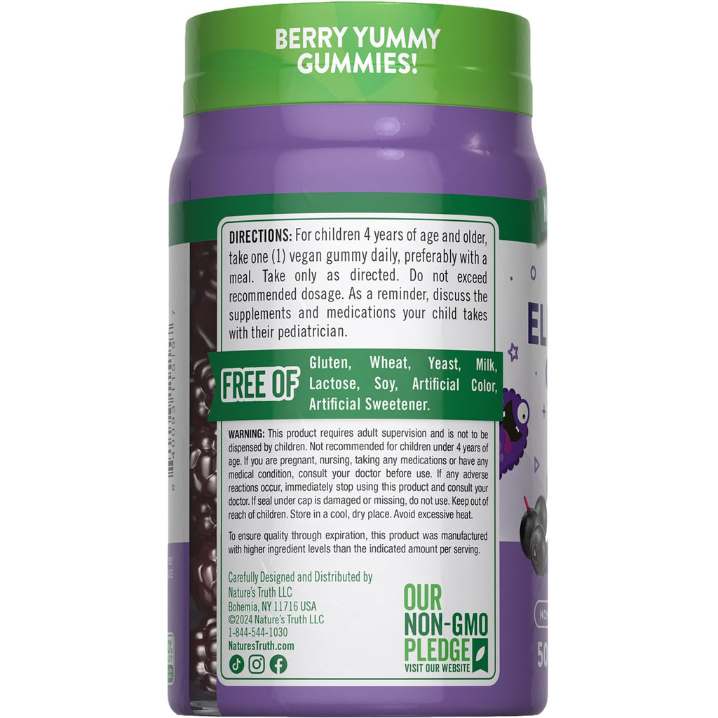 Nature's Truth Kids Elderberry Gummies | 50 Count | with Zinc and Vitamin C