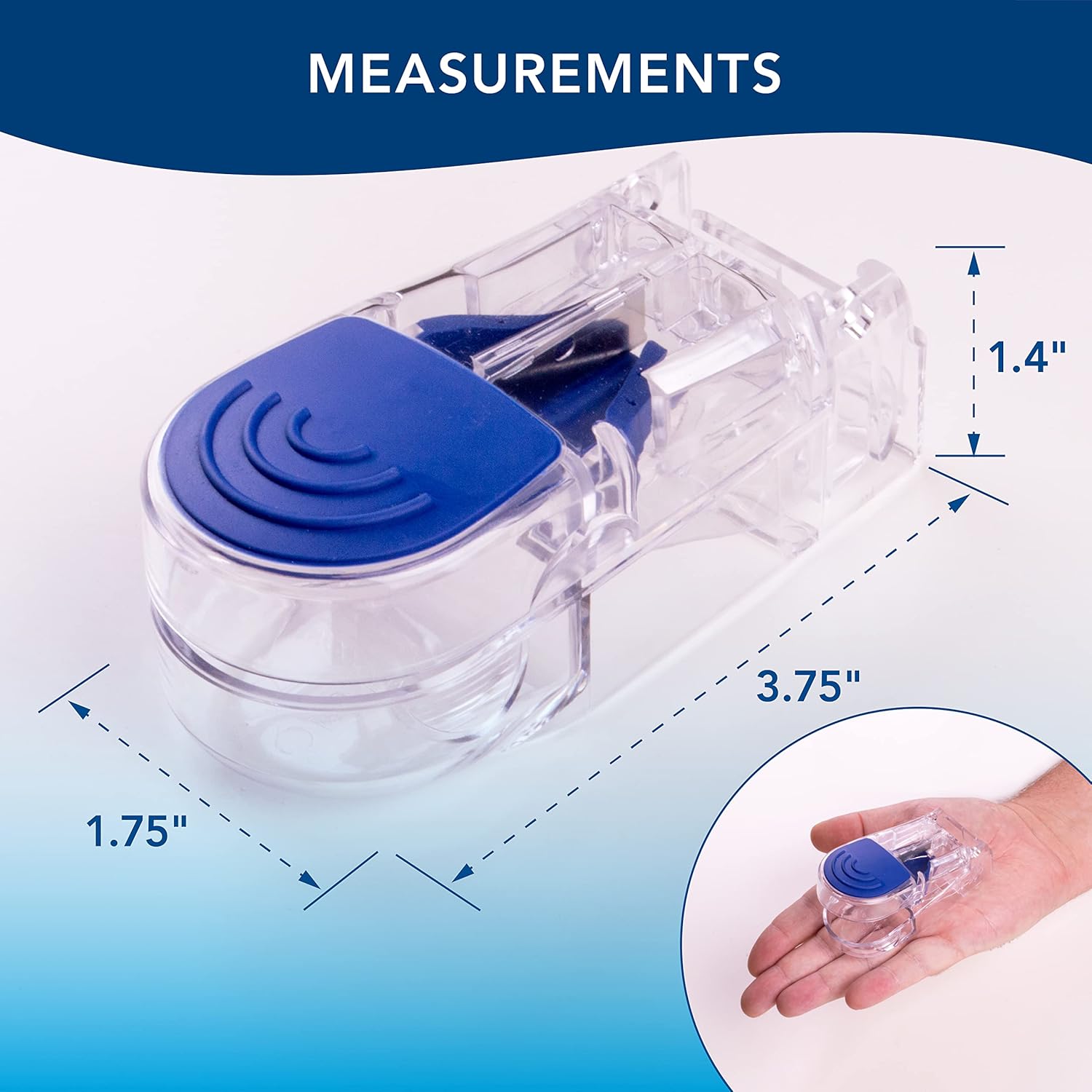 Buy now Apex Ultra Pill Cutter, Professional Medical Pill Splitter with Retracting Blade Guard, for Precise Cutting Small or Large Tablets, Vitamins, Blue/Green and Clear, 1 Count, Compact & Travel-Friendly at indiglob india
