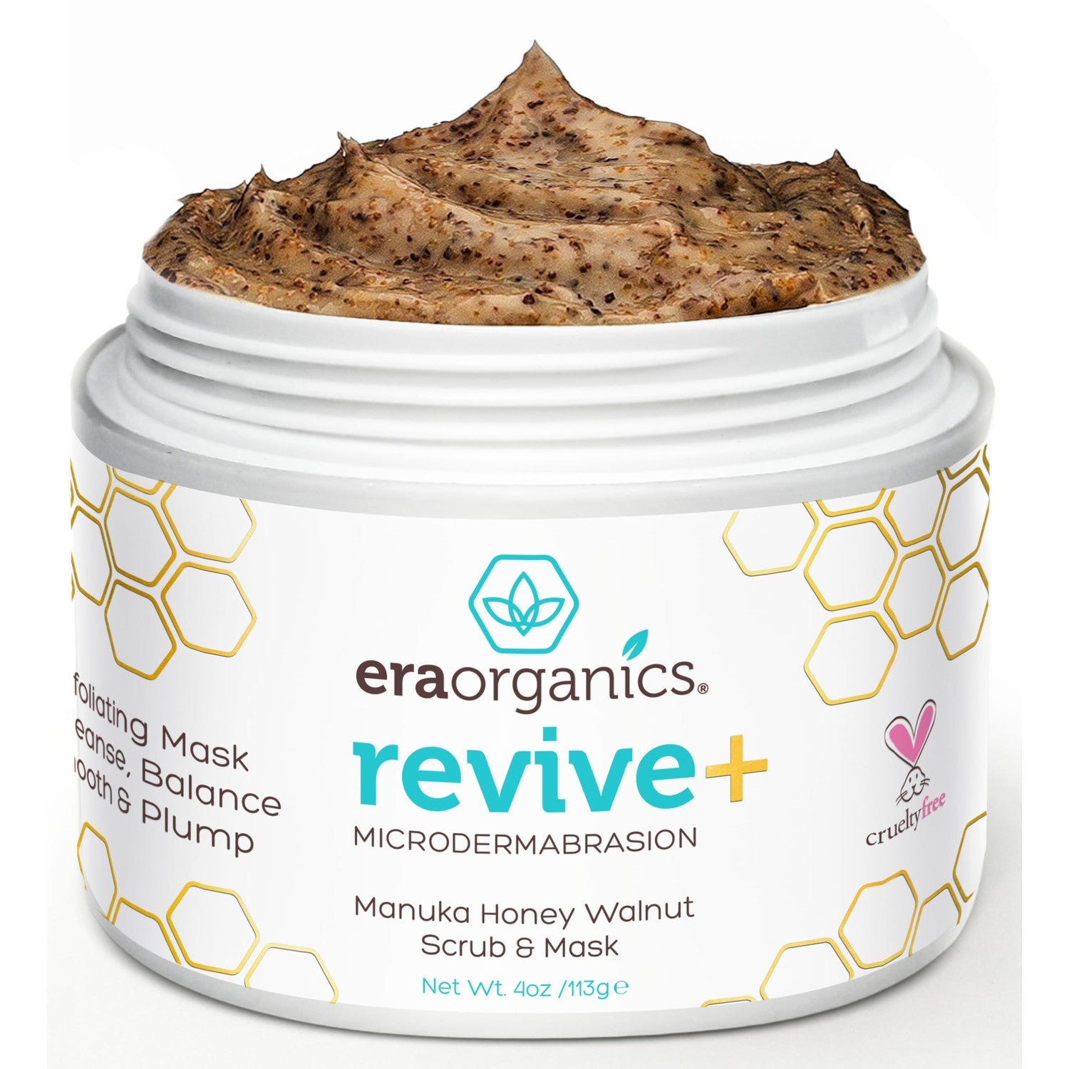 Manuka Honey Exfoliating Facial Scrub - Microdermabrasion Face Exfoliant | Gentle Moisturizing Exfoliator - Cleanse & Smooth Skin, Minimize Pores - With Organic Aloe Vera & Natural Cehami Extract 2oz