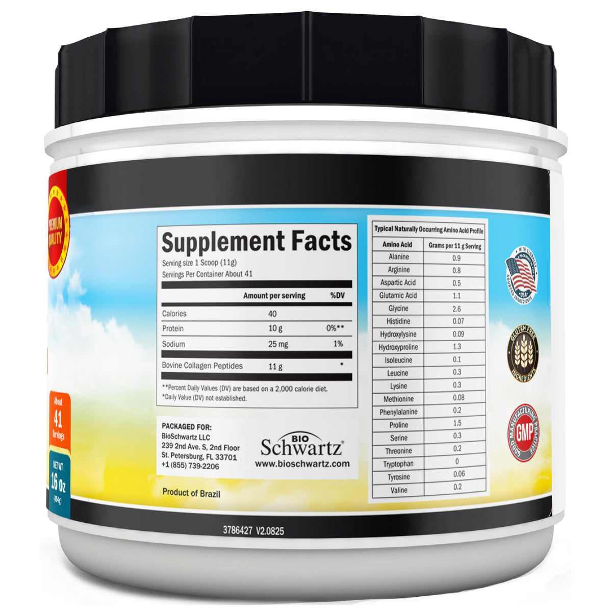 Collagen Peptides Powder for Women and Men, 16oz, 41 Servings, Unflavored