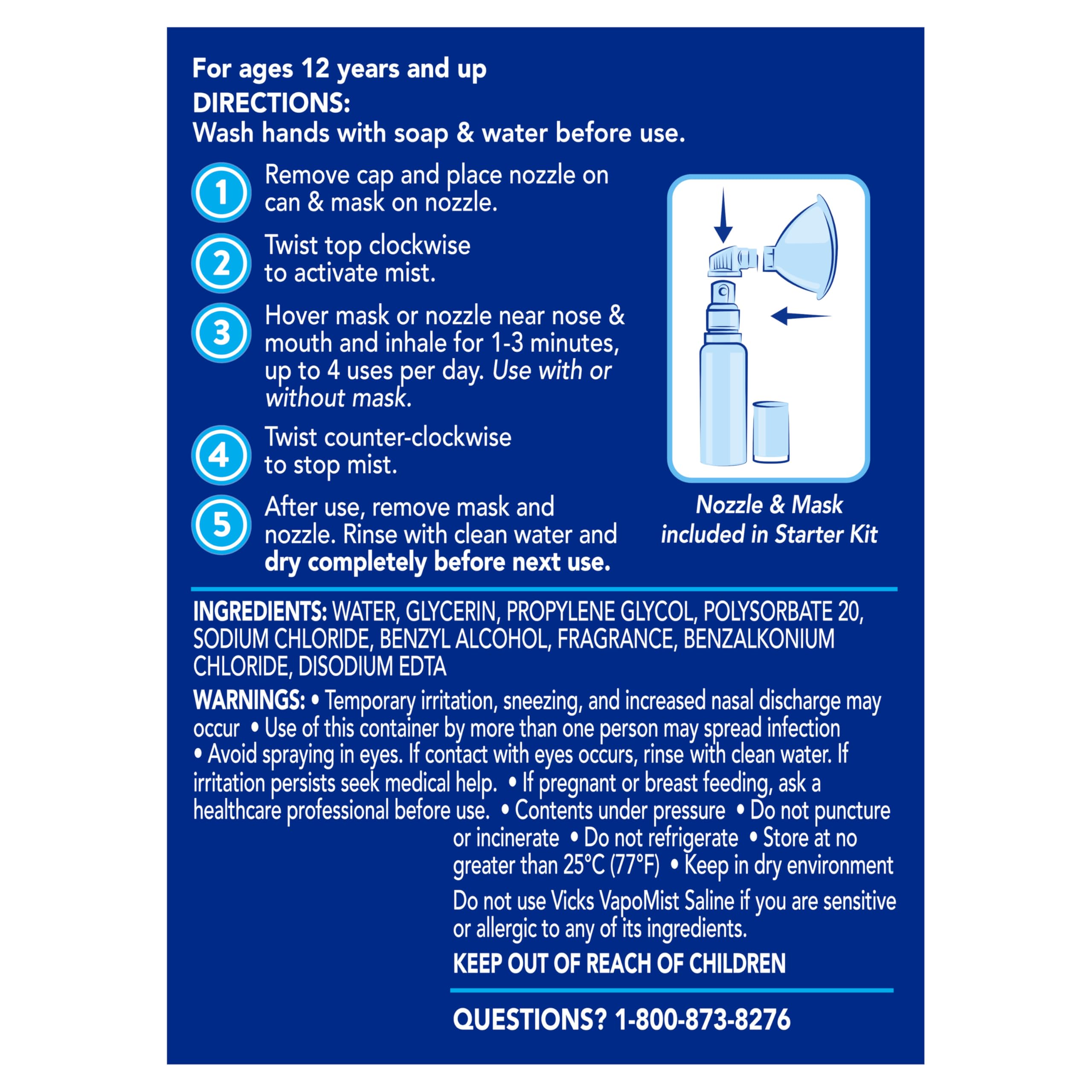 Buy now Vicks VapoMist Saline Refill, Gentle Saline Mist with Soothing Vicks Vapors, Non- Medicated, 1.7 oz at indiglob india