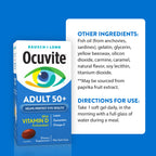 Ocuvite 50+ Eye Vitamins, Lutein & Zeaxanthin Supplement, 90 Softgels | Eye health supplement for adults 50+, omega-3, zinc, vitamins C & E, supports macular health*, men & women