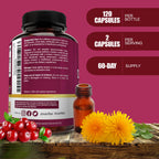 NutriFlair D-Mannose 120 Capsules, 1500mg - with Cranberry and Dandelion Extract - Natural Urinary Tract Health UTI Support - Best D Mannose Powder - Flush Impurities, Detox Body, for Women and Men