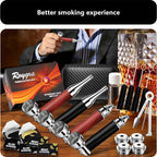 roygra 4PCS Tobacco Pipe Set, Complete Smoking Accessories, Wooden Texture
