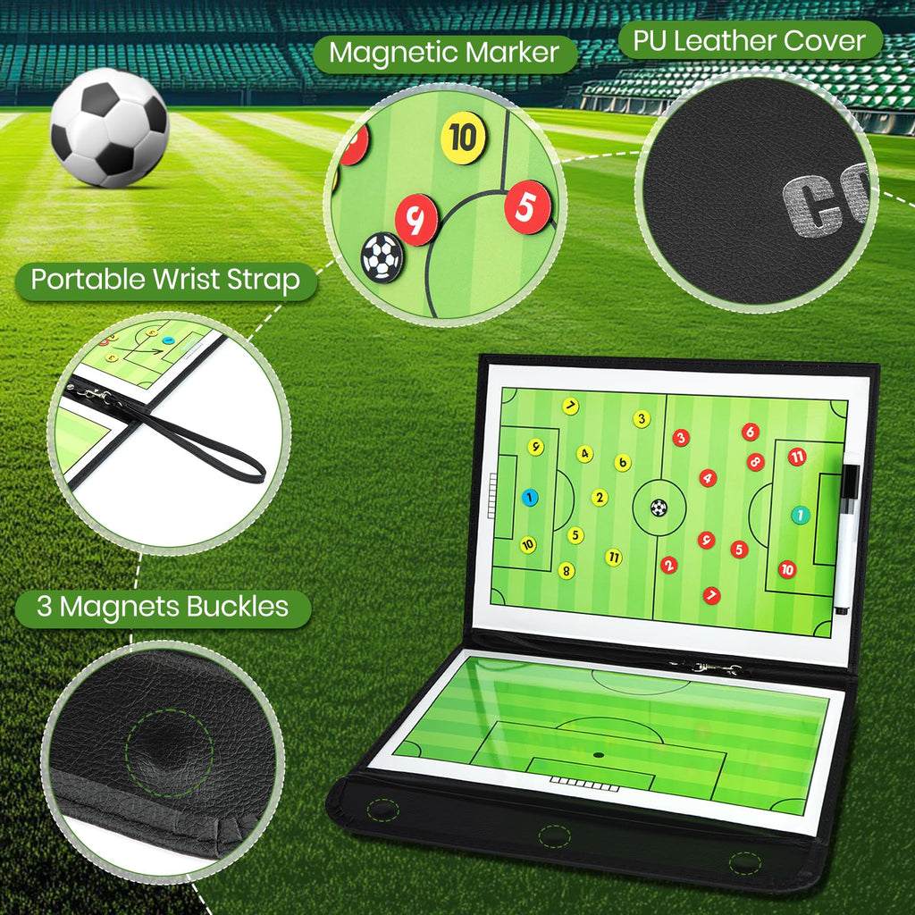 Foldable Magnetic Soccer Coaching Board, Soccer Tactics Strategy Board