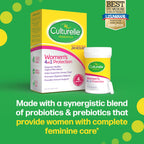 Culturelle Probiotics for Women with Prebiotics, 4-in-1 Benefits, 30 Count | 5 Strain Probiotic Blend, Vaginal, Urinary Tract, Digestive & Immune Plus Occasional Gas & Bloating Support*