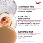 Eucerin Sun Age Defense Tinted Face Lotion SPF 50, 2.5 FL OZ | Universal Tinted Sunscreen for Face with Hyaluronic Acid, Non Comedogenic Facial Lotion, Fragrance Free