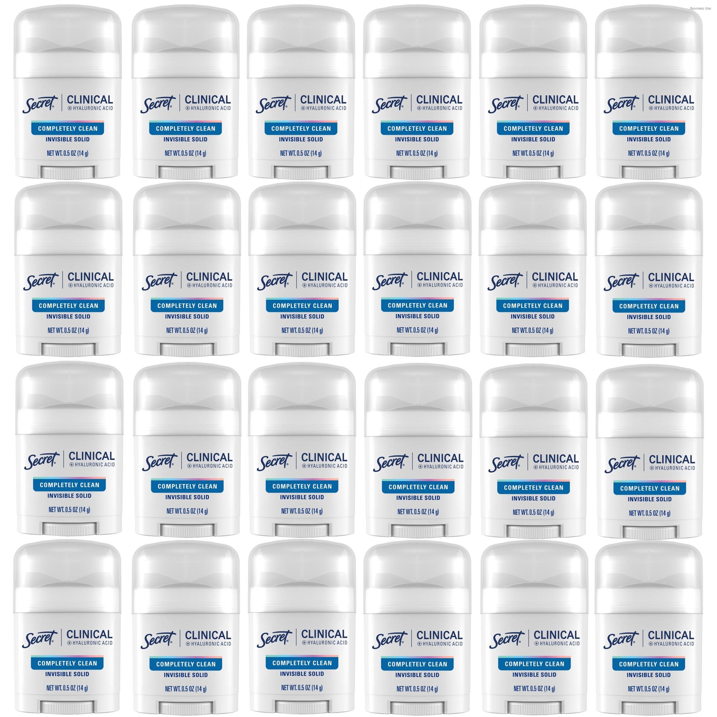 Secret Clinical Strength 100HR Sweat & Odor, Invisible Solid Antiperspirant & Deodorant for Women, 3X Stress Protection with Hyaluronic Acid, PH Balanced, Completely Clean Scent, 0.5 oz