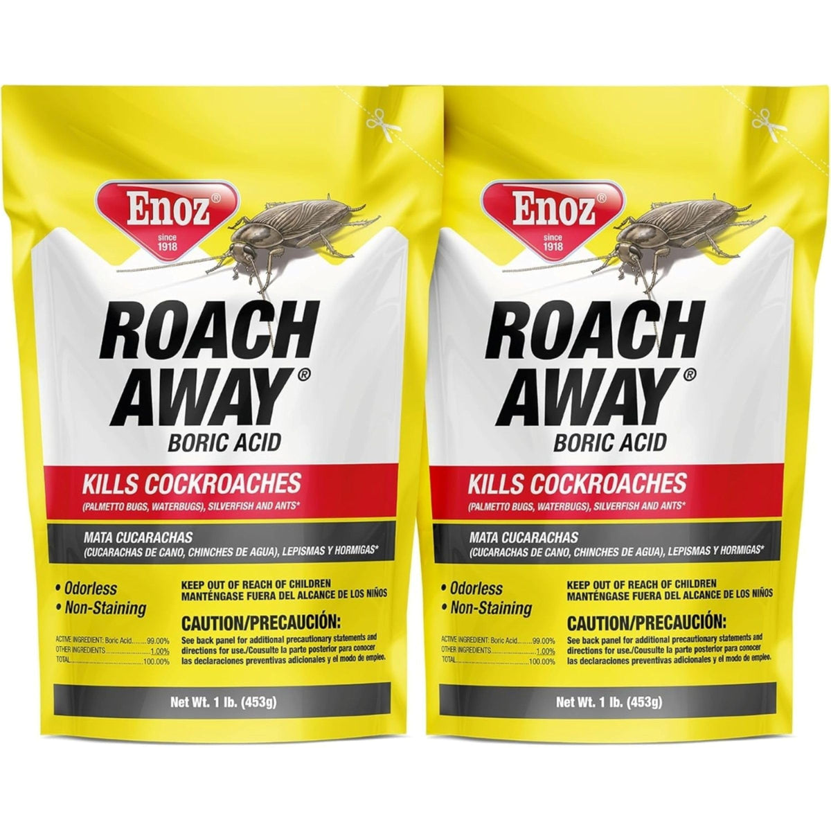 Enoz Roach Away Boric Acid Powder - 16 oz Bag - 2 Pack