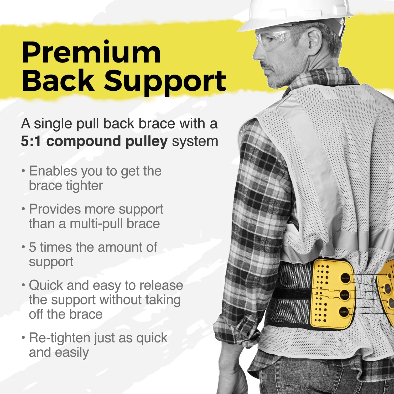 Buy now Adjustable Back Brace with 5-to-1 Compression Pulley System for Lumbar Support & Back Pain - Immediate Relief from Sciatica, Scoliosis, Bulging/Herniated Disc - Lightweight/Breathable, X-Large at indiglob india