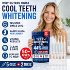 Teeth Whitening Gel with Trays 44% Carbamide Peroxide 5 Syringes - 50+ Uses