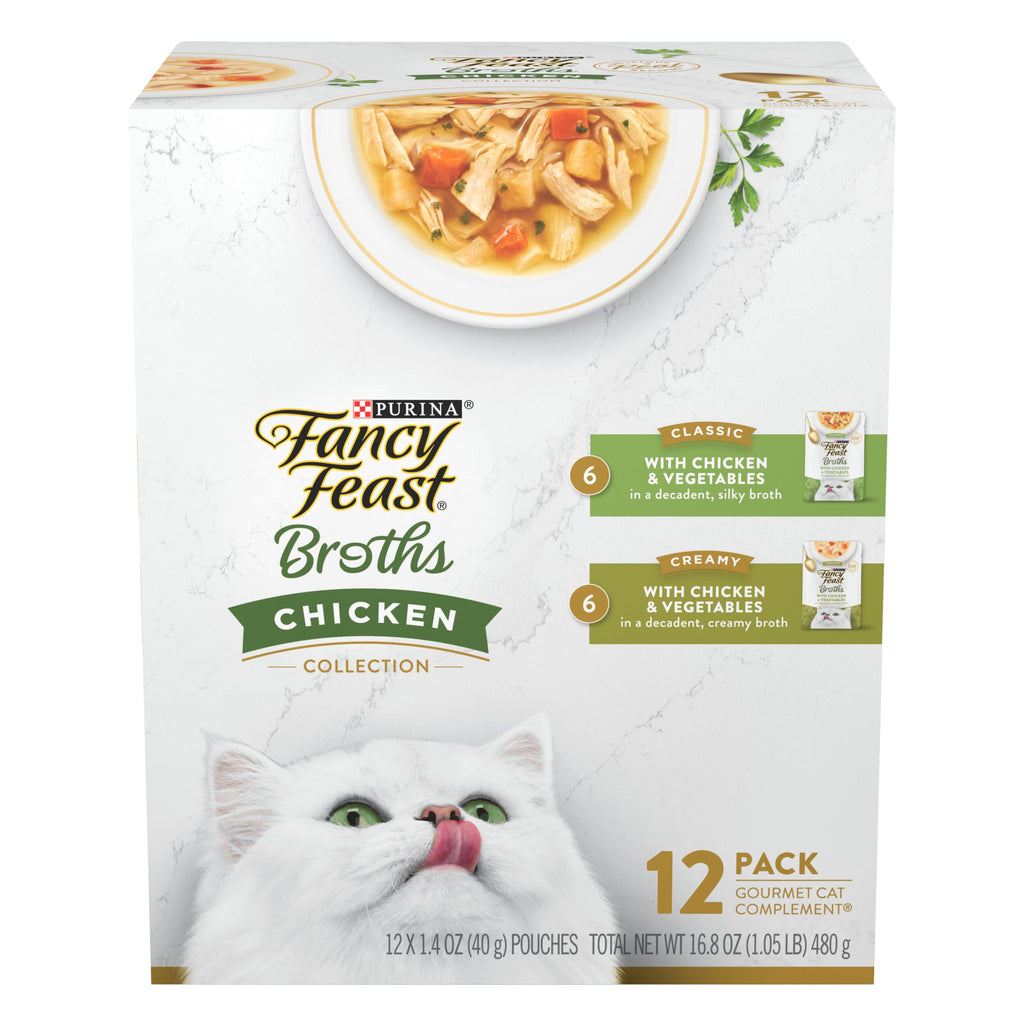 Purina Fancy Feast Broth Complement Wet Cat Food (12 Pack) 1.4 oz Pouches