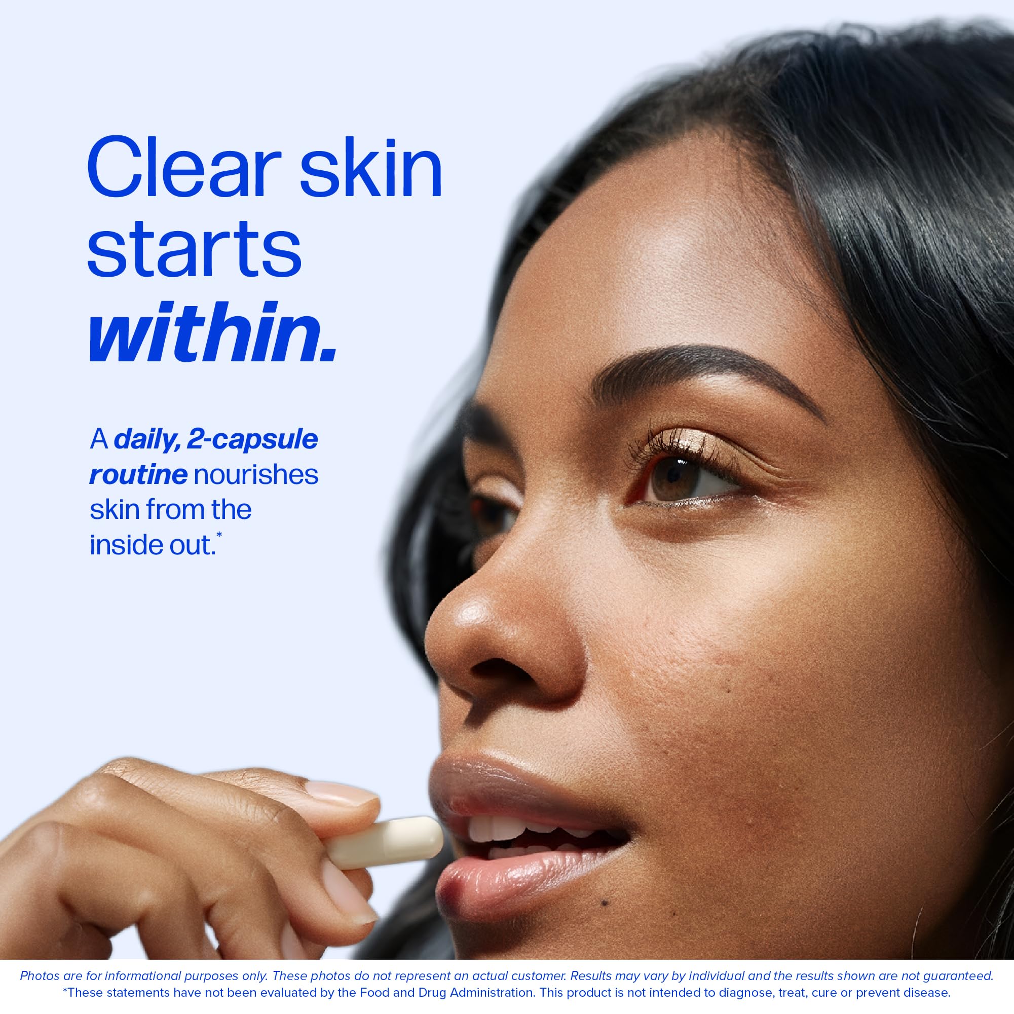 Clear Skin Supplement Acne Support, Zinc DIM, Probiotics, Doctor-Formulated | 3-in-1 Hormone, Gut & Complexion Support, Triple Action Hyaluronic Acid & Vitamins for Skin Balance and Glow, 180 Capsules