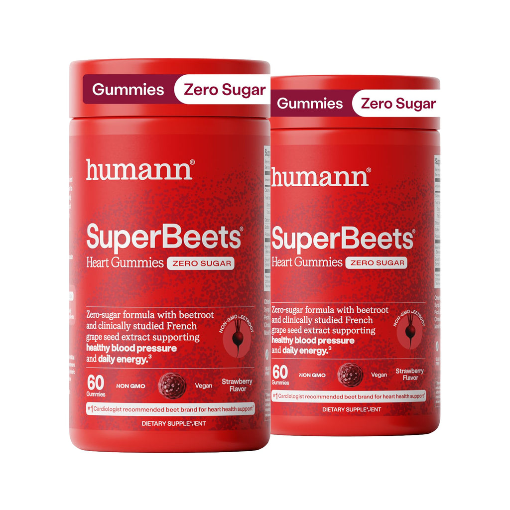 HumanN SuperBeets Heart Gummies Zero Sugar, Pomegranate Berry Flavor, 120 Ct