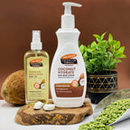 Buy now Palmer's Coconut Oil Body Oil + Body Lotion, Value Skin Care Bundle for Dry Skin, Provides 48 Hour Moisture to Dry, Rough Skin, Includes 1 Moisturizing Lotion (13.5 fl oz) and 1 Skin Oil (5.1 fl oz) at indiglob india
