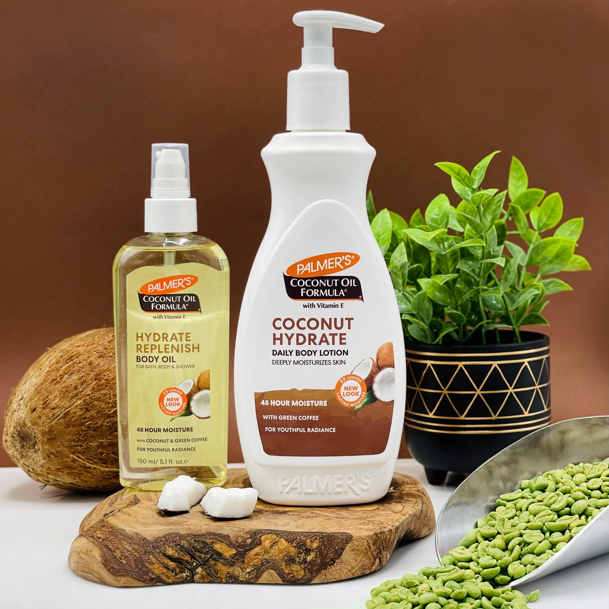 Buy now Palmer's Coconut Oil Body Oil + Body Lotion, Value Skin Care Bundle for Dry Skin, Provides 48 Hour Moisture to Dry, Rough Skin, Includes 1 Moisturizing Lotion (13.5 fl oz) and 1 Skin Oil (5.1 fl oz) at indiglob india