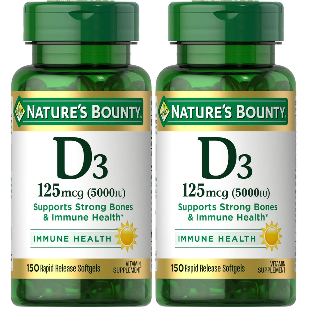 Nature's Bounty Vitamin D3 5000 IU Softgels, 240 Count