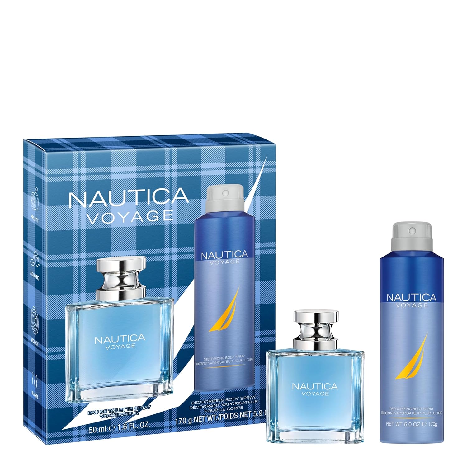 Buy now Nautica Voyage Eau De Toilette, Cologne and Fragrance For Men, Fresh, Romantic, Fruity Scent Woody, Aquatic Notes of Apple, Water Lotus, Cedarwood, and Musk Ideal Day Wear, Long Lasting 3.3Fl oz 3.8 Fl Oz (Pack of 2) Nautica Voyage Giftset at indiglob india