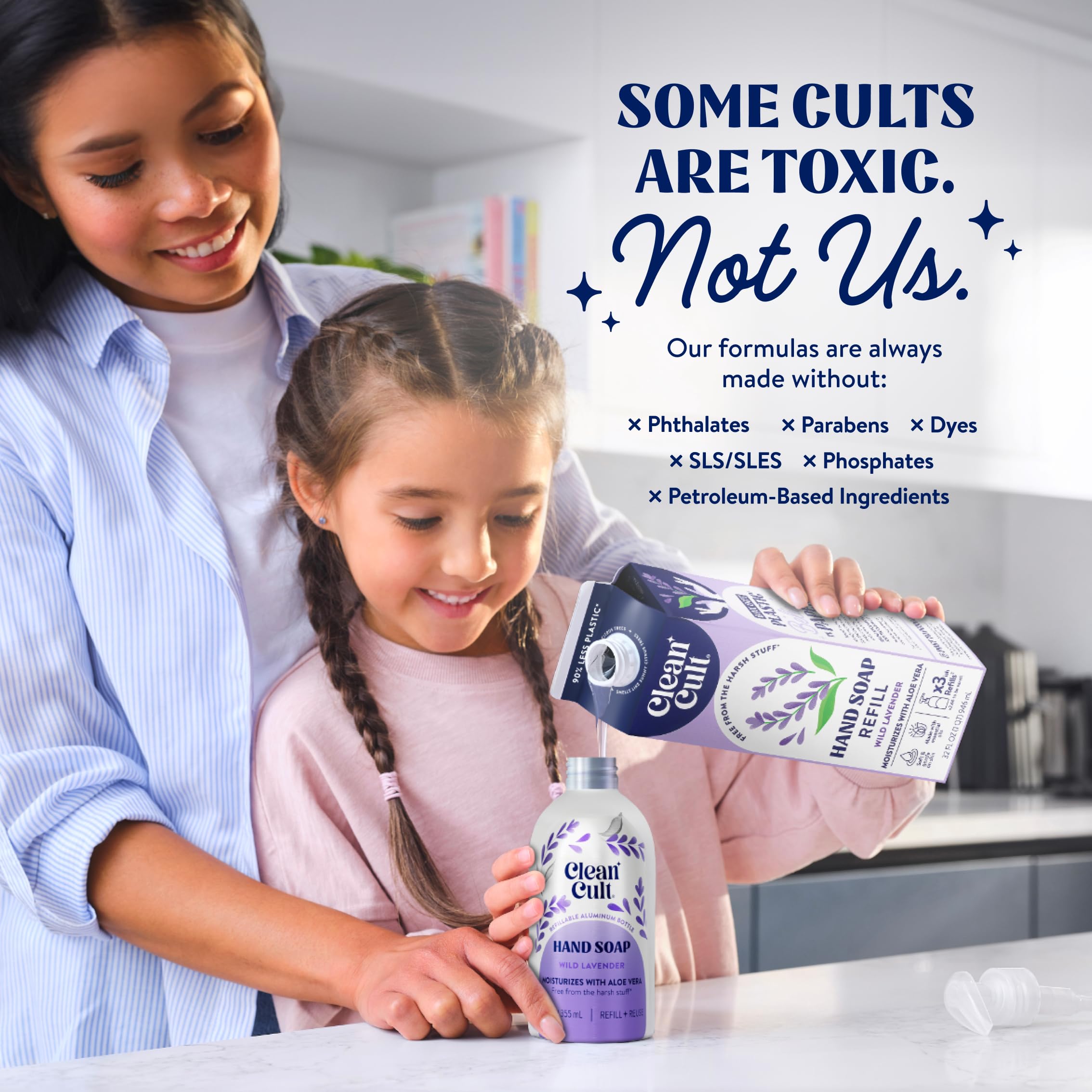Buy now Cleancult Liquid Hand Soap Refills - Moisturizes Dry & Sensitive Skin - Made with Aloe Vera & Lavender Essential Oils - Wild Lavender - Eco Friendly - Paper-Based Packaging - 32 oz/2 Pack at indiglob india