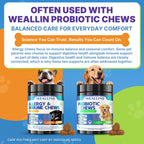 WEALLIN Dog Allergy Chews with Probiotics, Skin & Immune Support, 200 Ct