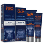 No Hair Crew Intimate/Private At Home Hair Removal Cream for Men - Painless, Flawless, Soothing Depilatory for Unwanted Coarse Male Body Hair, 100ml
