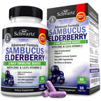 Elderberry Capsules with Zinc and Vitamin C for Adults, 120 Count | Immune Support Supplement for Women and Men, Black Sambucus Elderberry with Vitamin C and Zinc, Immune Defense Multiminerals