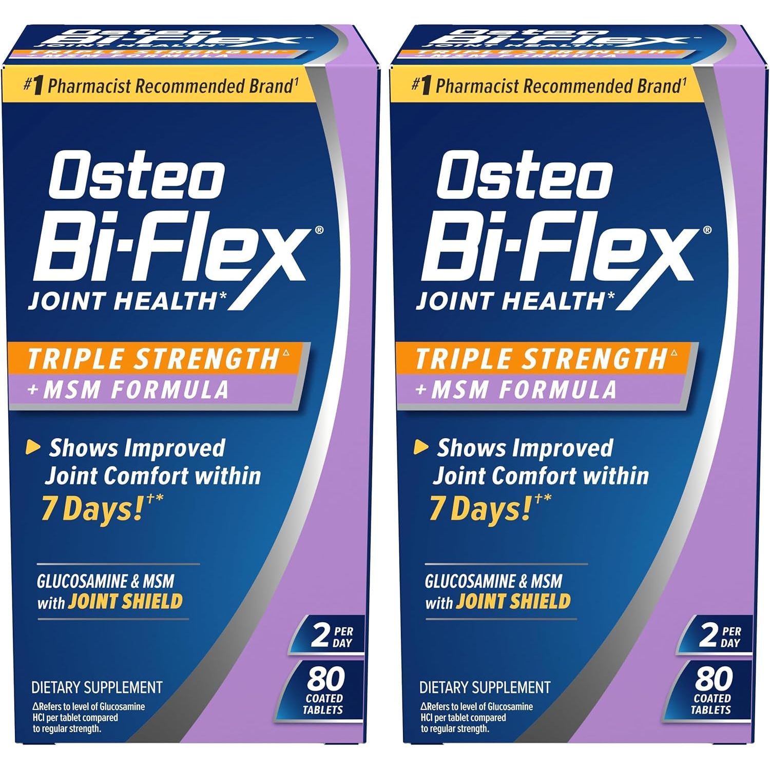 Buy now Osteo Bi-Flex Triple Strength(5) with MSM, Glucosamine Joint Health Supplement, Coated Tablets, 80 Count 80 Count (Pack of 2) at indiglob india