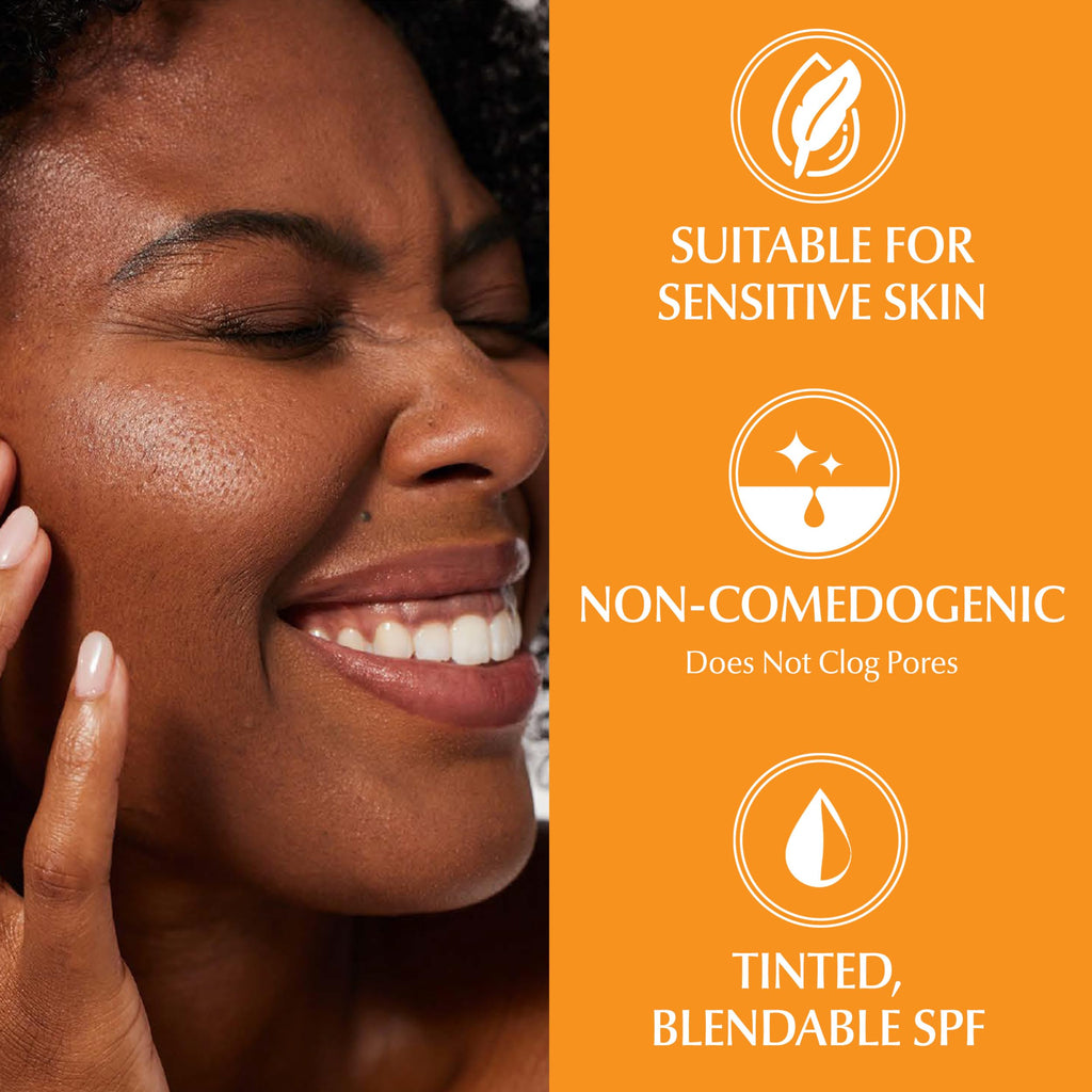 Eucerin Tinted Sensitive Mineral Face Sunscreen Lotion, SPF 35, 1.7 FL OZ | Tinted Sunscreen for Face, SPF 35 Broad Spectrum Sunscreen, Zinc Oxide Protection, All Skin Tones, Non-Comedogenic