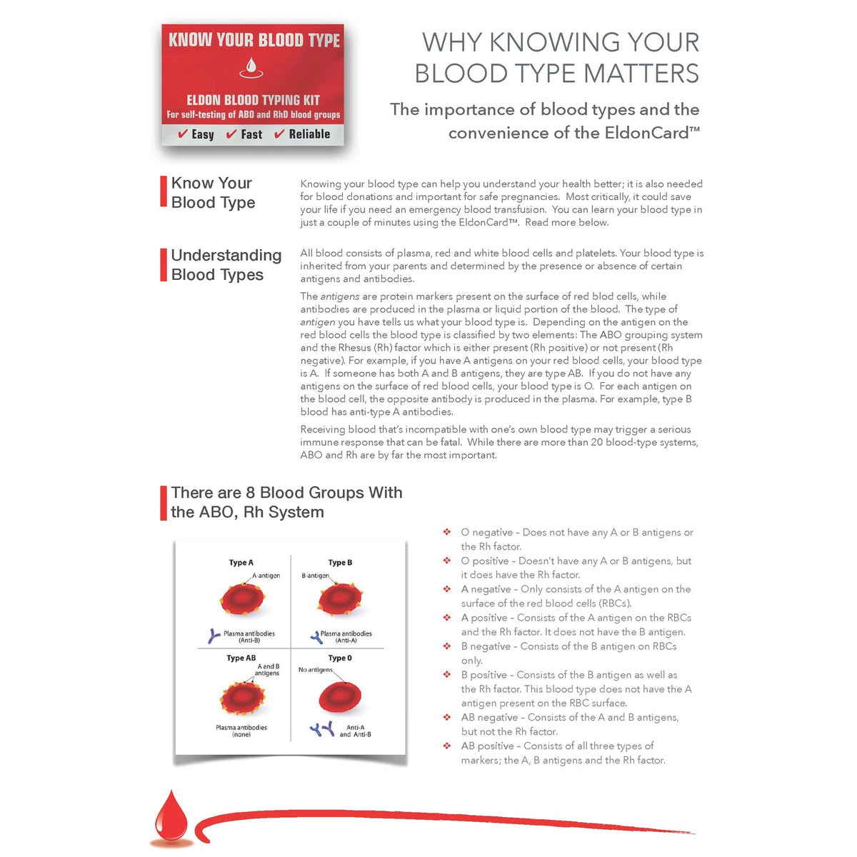 Eldoncard INC Blood Type Test, 1 Pack