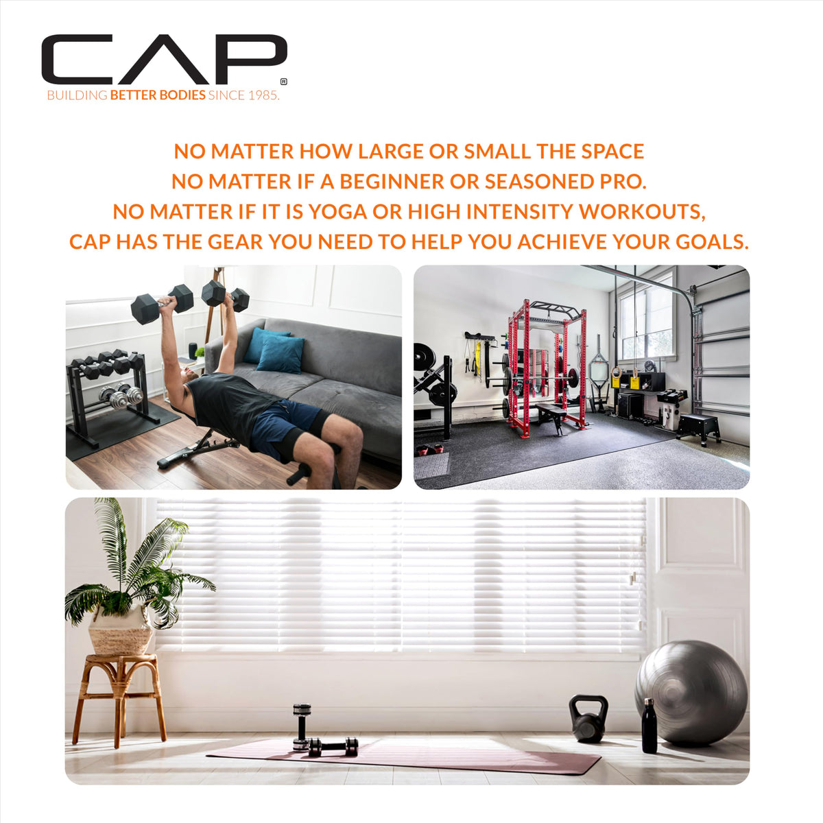CAP 8 LB Rubber Coated Hex Dumbbell Weight, Rubber Hand Weights for Home Gym Strength Training, Chrome Handle, Pair