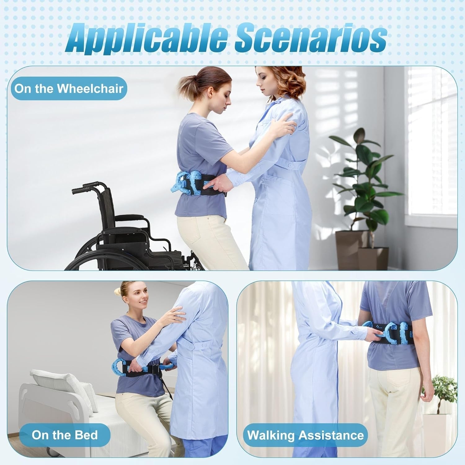 Buy now REAQER Gait Belt Transfer Belts for Lifting Seniors Walking and Standing Assist Aid for Bariatric, Elderly, Handicap, Occupational & Physical TherapyCaregiver Nurse Therapist at indiglob india