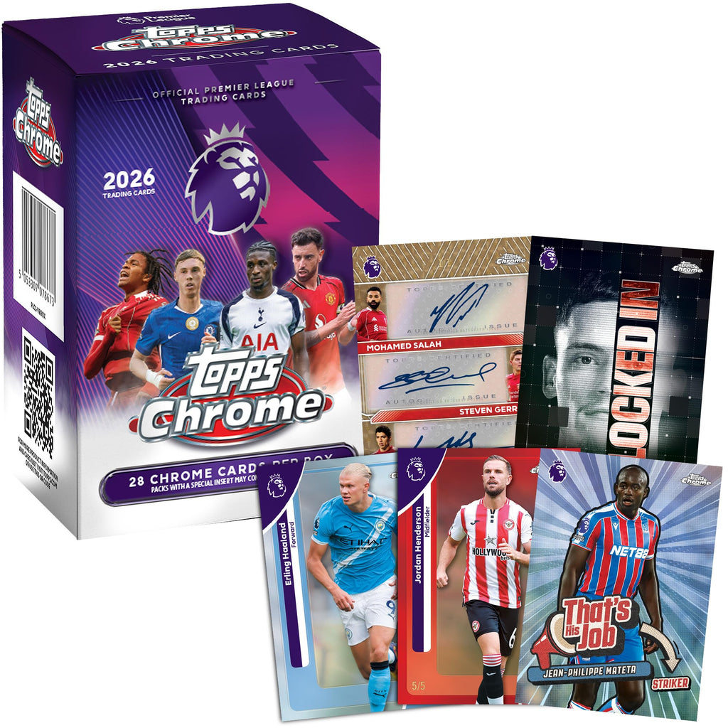 2026 Topps Chrome Premier League Soccer - Factory Sealed - Value Box