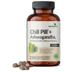 Futurebiotics Chill Pill + Ashwagandha, Stress & Mood Support, 120 Tablets | Advanced Calming Formula: Ashwagandha, Rhodiola, St. John's Wort & L-Theanine, Vegan, Non-GMO, Gluten-Free & Soy-Free