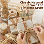 VGOODALL 9Rolls Jute Ribbons Lace Craft Ribbon, 18Meters Rustic Burlap Trim