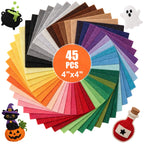 UOOU 45 Pcs Assorted Felt Sheets Felt Fabric 4"x4" Stiff Felts