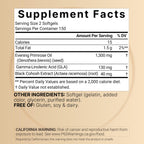 NatureBell Evening Primrose Oil with Black Cohosh, 1,300mg Per Serving, 300 Mini-Softgels | Cold Pressed Seeds, Retains 130mg GLA for Womens Health & Skin Care Support – Hexane Free, Non-GMO