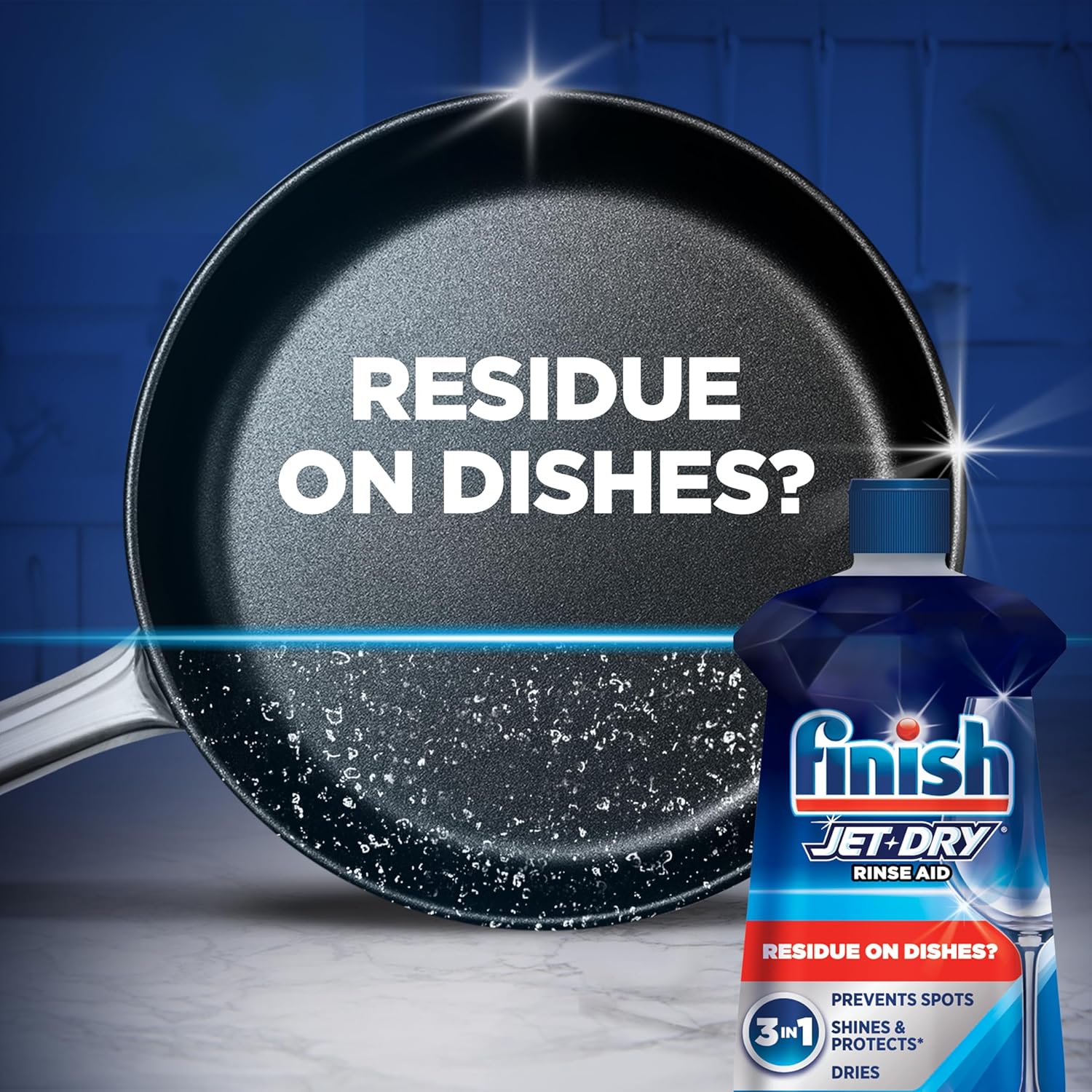 Buy now Finish Jet-Dry Dishwasher Rinse Aid, Compatible with Dishwasher Detergent, Prevents Spots & Residues, Dries, Shine & Protects, 32 oz, 300 washes at indiglob india