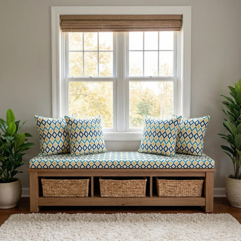 ROFIELTY Custom Bench Cushion, Indoor/Outdoor Patio Furniture & Window Seat